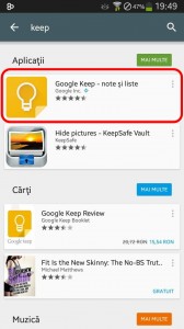 2 - cautare aplicatie keep