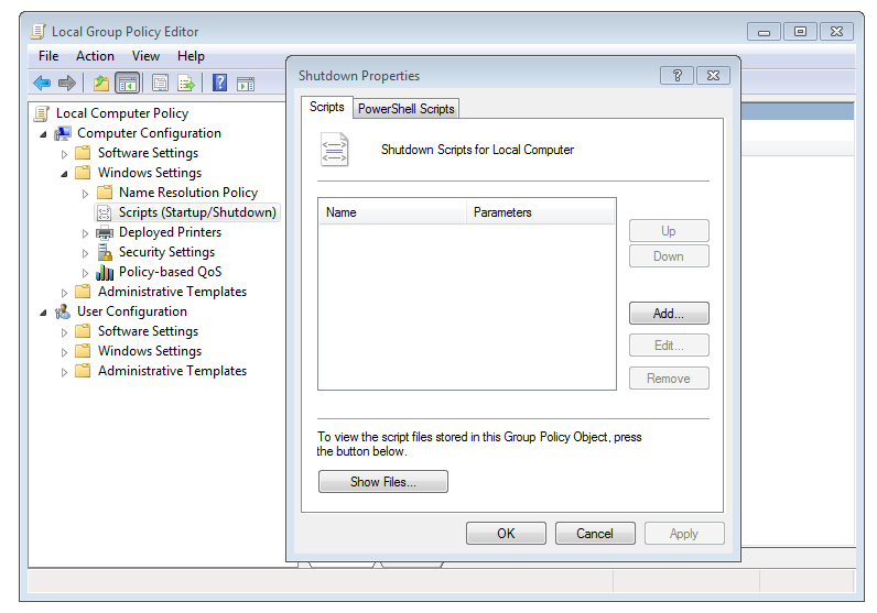 shutdown properties