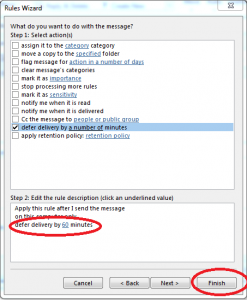 Outlook-confirm-number-of-minute