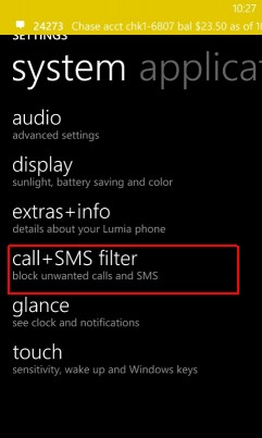call sms filter