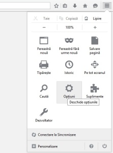 Optiuni Firefox