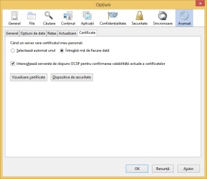 Optiuni Firefox OCSP