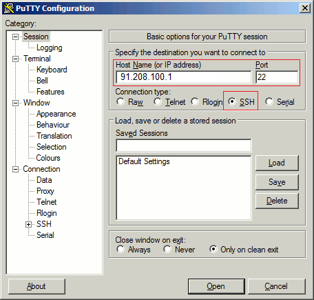 new-putty-session