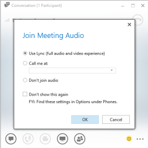 optiuni audio lync