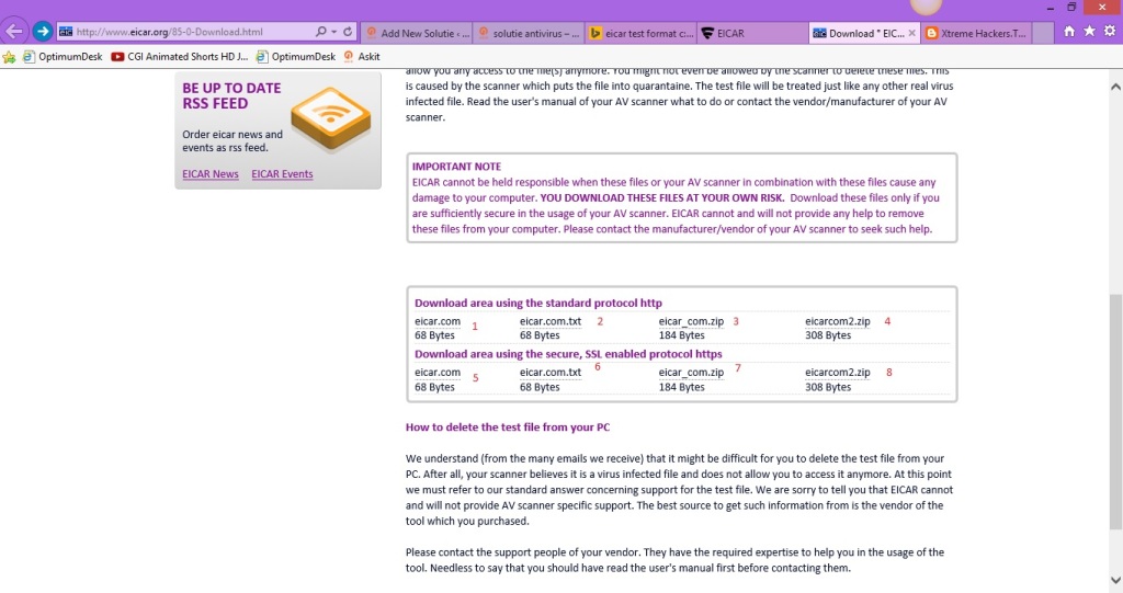 test eicar verifica solutia antivirus