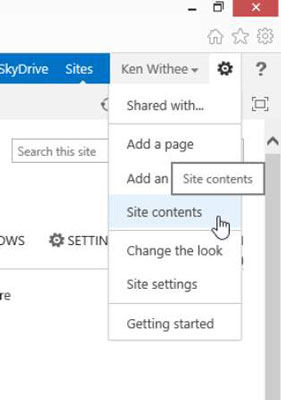 sharepoint site contents