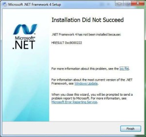 HRESULT 0xc8000222 net framework installation did not succeed