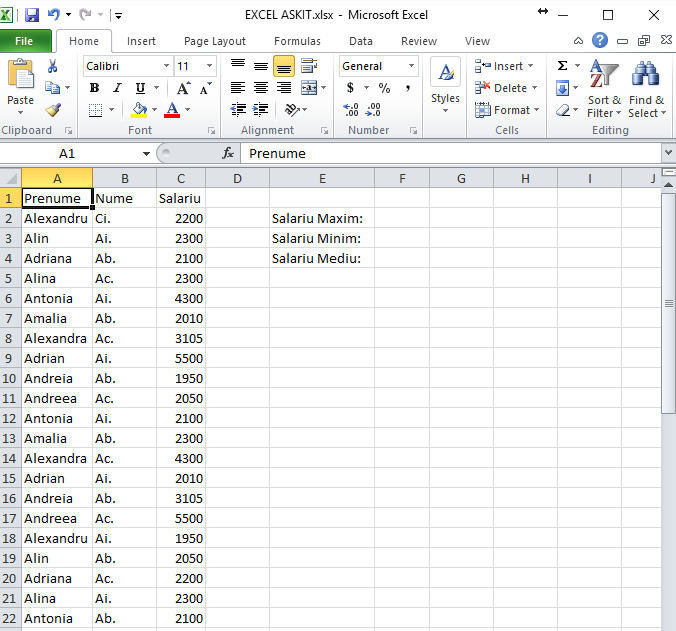 Aprendiz basura crema Functile de Excel pentru maxim, minim, medie al unor date numerice – Askit  | Solutii si rezolvari pentru diverse situatii IT
