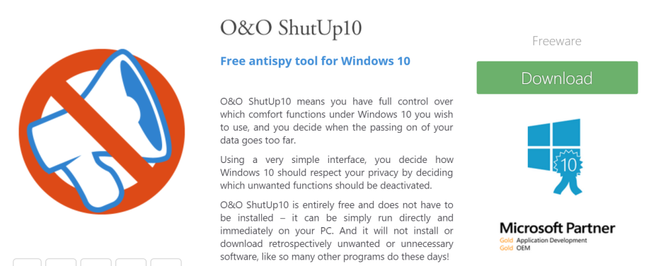shutup windows 10