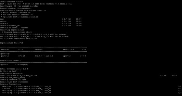 Удалить postfix centos 7