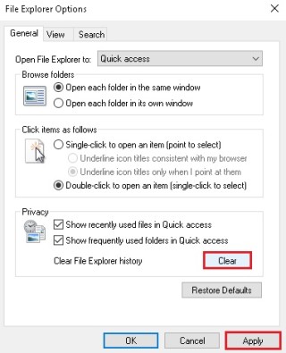 Control Panel - File Explorer Options - Figura 2 
