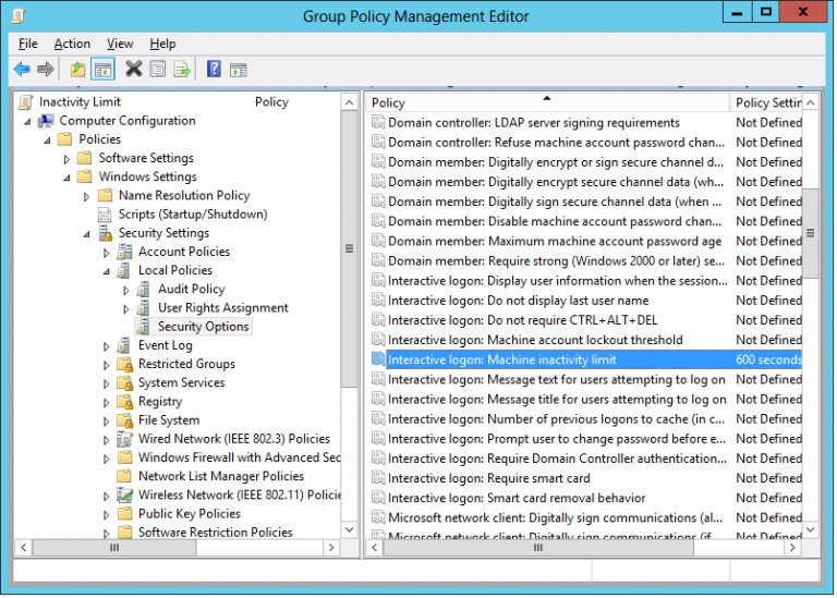 How to deploy inactivity log out timer via GPO in Windows Server 2012 ...