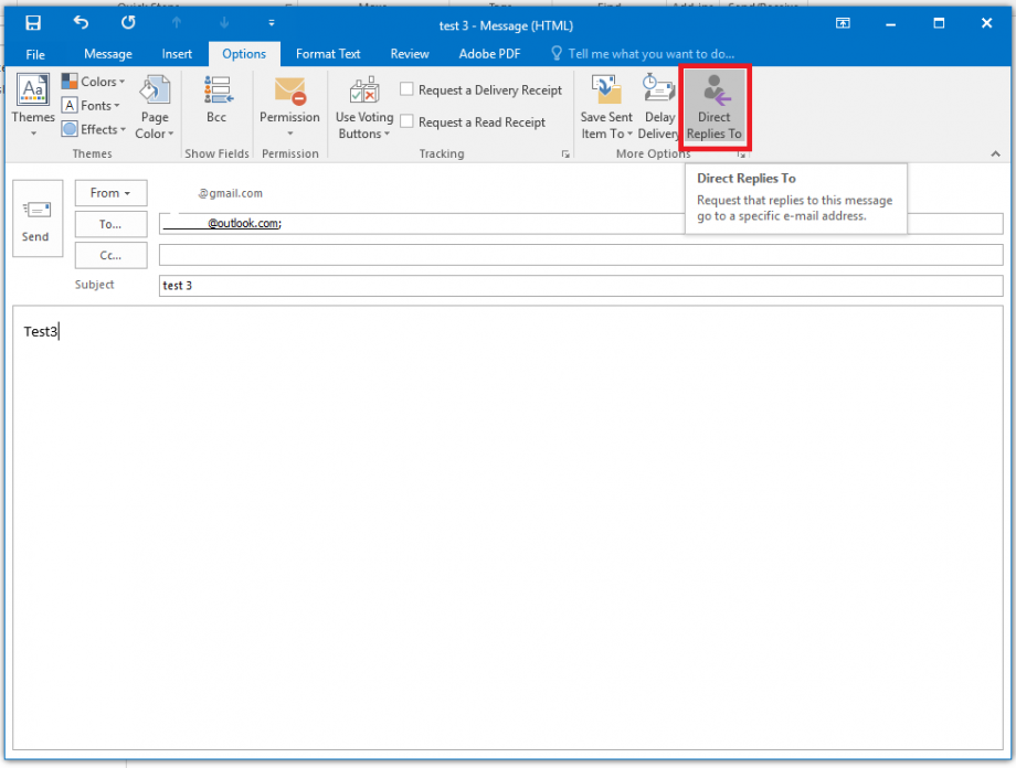 How to direct responses to an alternative email address in Outlook ...