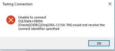 Ошибка oracle 12154 tns невозможно разрешить заданный идентификатор соединения