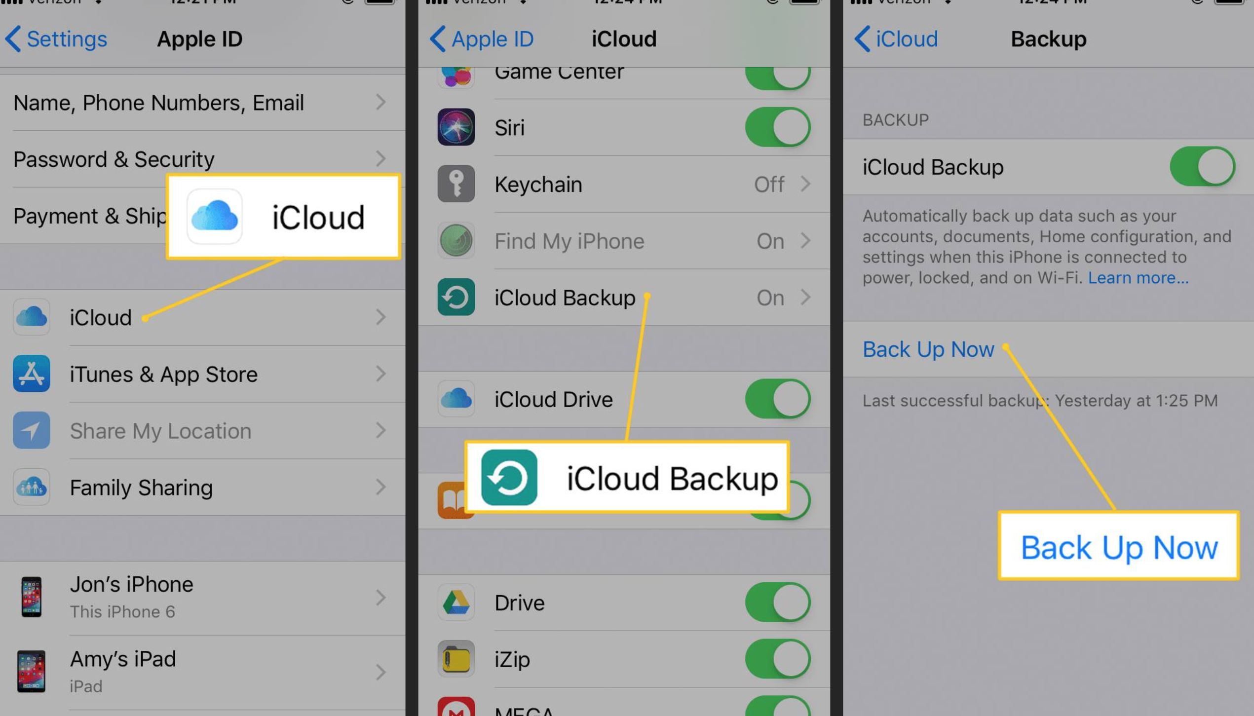 how to backup iphone to icloud manually