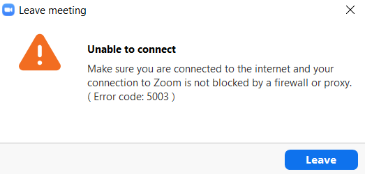 Fix ZOOM – Unable To Connect. Make Sure You Are Connect To The Internet