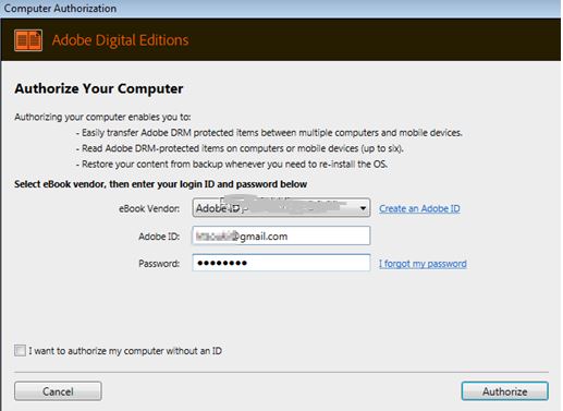 adobe digital editions unable to erase authorization