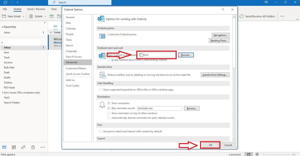How To Set Which Folder To Be Open At Outlook Startup Askit Solutii