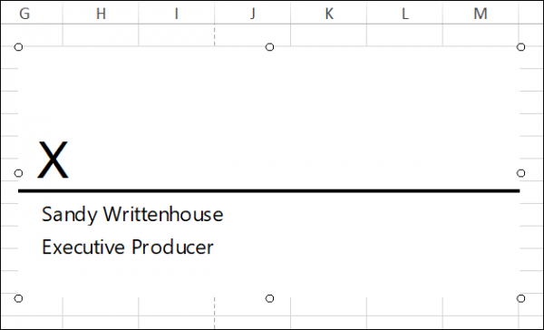 inserting a signature in excel