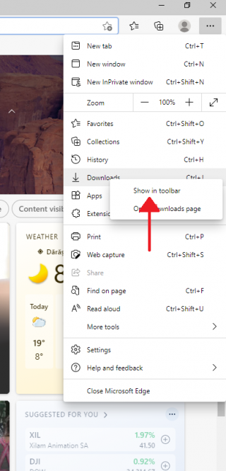 How to pin the downloads button to Microsoft Edge toolbar – Askit ...