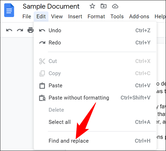 Where Is The Find And Replace Function In Google Docs