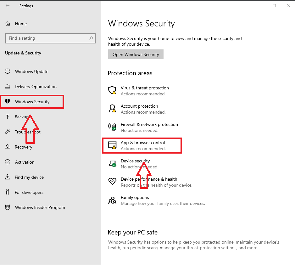 How to enable/disable App & browser control in Windows 10 – Askit ...